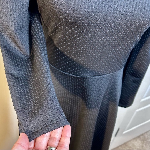 FREE PEOPLE Flirt & Flare Black Whimsy Goth Open Back Textured Mini Dress Sz M - Picture 4 of 11